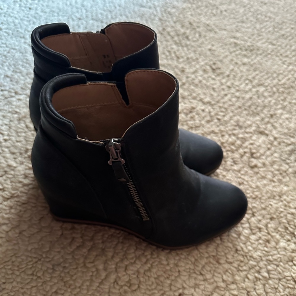Naturalizer Soul Haley Moto Booties Wedge Boots NWT